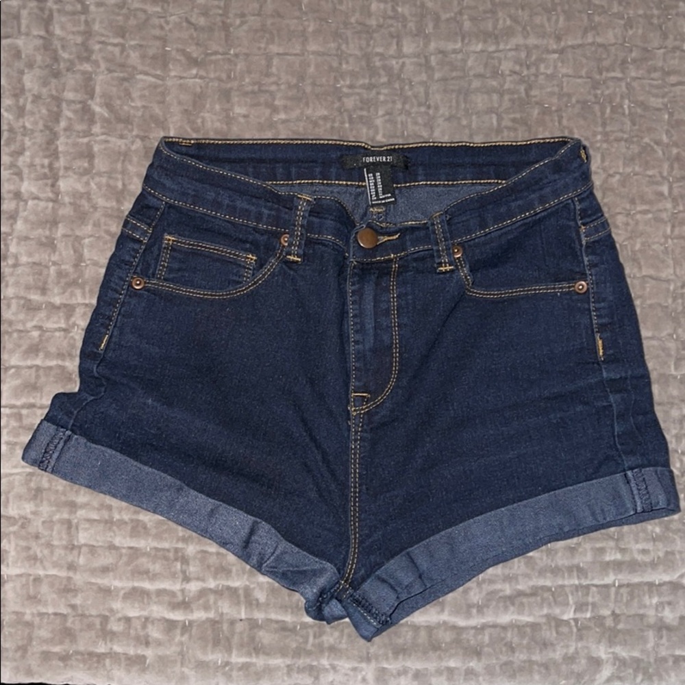 High waisted jean shorts
